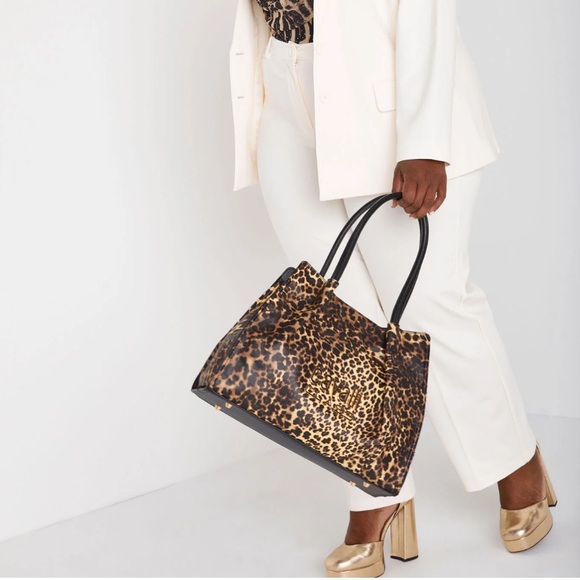 Cavalli Class Cinque Ruched Shopper Bag Leopard Print - Picture 4 of 13